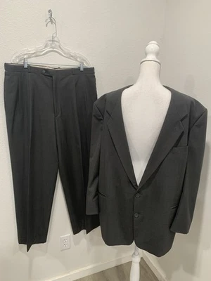 Vintage YSL YVES SAINT LAURENT Suit 44R Gray Multi Check made in FRANCE READ - Image 1 of 4