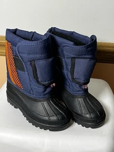 Kleinkind Jungen Markenlos Marine Schneestiefel Thermo Wasserdicht Slipper Größe 8M - Bild 1 von 8