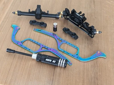 Mofo X15 Nylon Axles, Ugly AF Chassis Rails, Nacho Crawler Mag Mounts plus tool - Image 1 of 4