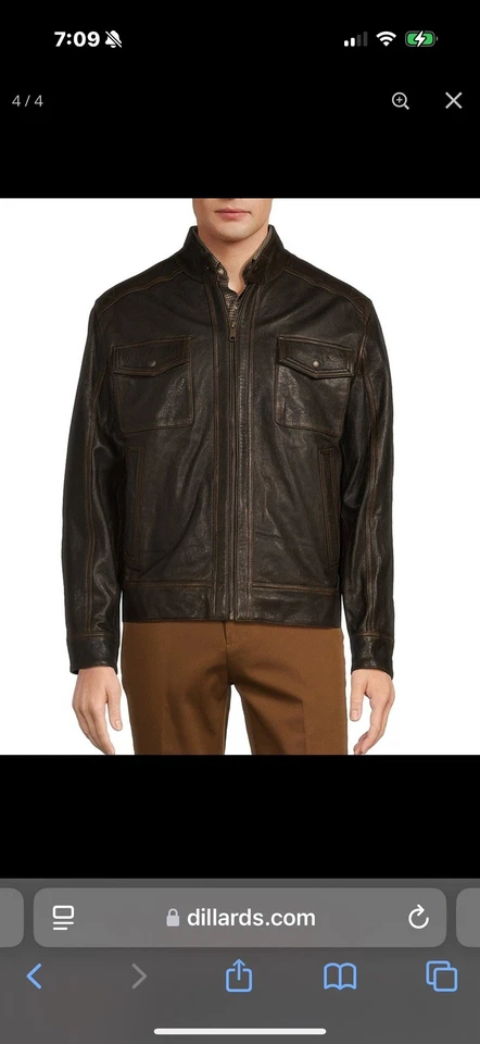 Roundtree & York Leather Jacket Dillards Exclusive Size Large  - Image 1 of 4