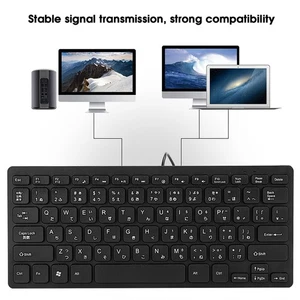 Wired Mini Japanese Keyboard USB Interface Desktop Mute Ultra Thin 78 Key C OU - Picture 1 of 22