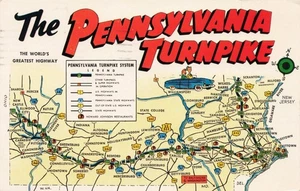 AK Pennsylvania Turnpike Karte 1960 F652 - Bild 1 von 2