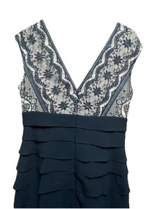 Jessica Howard Black Lace Bodice Artichoke Tiered Skirt Dress Size 12 - Picture 1 of 12