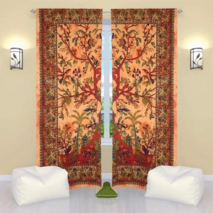 Indian Tree of Life Tapestry Window Curtains Bohemian Door Cover 75x50 - Picture 1 of 2