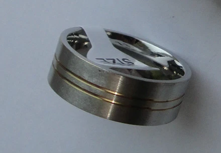 LASER CARVED GOLD TITANIUM ANODIZED TRIBAL BRAID CELTIC STEEL BAND RING sz8 -13 - Image 1 of 1