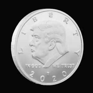 2020 President Donald Trump Liberty Gold Plated EAGLE Commemorative Coin Silver - Picture 1 of 4