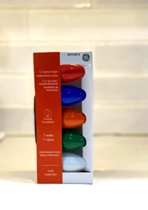 GE C9 Glow Bright 5 Replacement Bulbs 5 colors - Picture 1 of 2