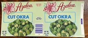 Azalea Brand Cut Okra Rayne, Louisiana LA - AN ORIGINAL CAN LABEL - Picture 1 of 3