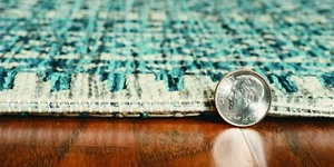 3'X5' Teal Machine Woven Uv Treated Tribal Indoor Outdoor Area Rug - Picture 1 of 2