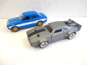 Jada Fast and Furious Brian's 74 Ford Escort Dom's Ice Charger 1/32 Diecast 2 Pc - Picture 1 of 14