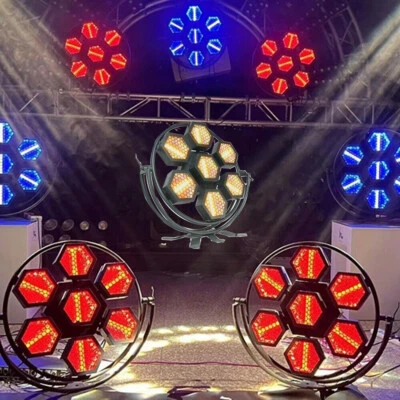 Big Retro Stage Light Pixel Control 7x60w LED RGB Halogen SMD5050 DMX Hexagonal - Image 1 of 4