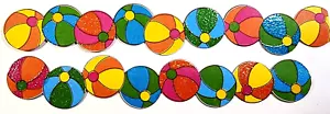 Beachballs Strand Spielen Spielzeug Glitzer Akzente 4 Stück - 6" x 7/8" RC Aufkleber - Bild 1 von 1