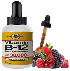 Extra Strength 30,000 Vitamin B12 Sublingual Liquid Drops Methylcobalamin B 12 - Picture 1 of 3