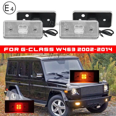 Clear Tinted Side Marker Lights For 02-14 Mercedes-Benz W463 G500 G550 G-Class — 第 1/4 张图片