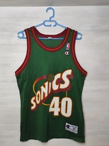 NBA #40 SHAWN KEMP SEATTLE SONICS SHIRT CHAMPION JERSEY BASKETBALL SIZE 40 M - Picture 1 of 13