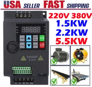 220V 380V 1.5KW 2.2KW 5.5KW VFD Variable Frequency Drive Inverter Converter - Picture 1 of 26