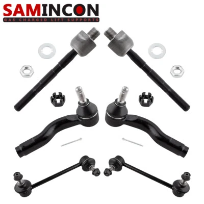 6pcs Inner Outer Tie Rod Set Front Sway Bar End Links for 2003-2008 Mazda 6 - Image 1 of 4
