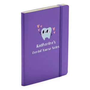 Personalised Dental Nurse Notes - Graduation Soft Touch Purple Notebook - Picture 1 of 3