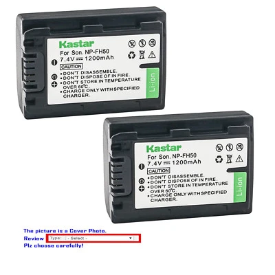 Kastar Battery FH50 for Sony NP-FH50, NP-FH40, NP-FH30, NP-FP50, NP-FP51