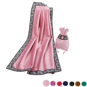 Altar Tarot Square Tablecloth Sliver Brim with Bag Wicca Table Cloth 9 Colors - Picture 1 of 22