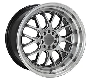 18x8.5 +42 F1R F21 5x108,5x114.3 Hyper Black Wheels (Set of 4) - Picture 1 of 3