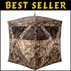 Compact Mossy Oak Ground Blind with Integrated Wheels - Ultimate Hunting Stealth - Picture 1 of 2