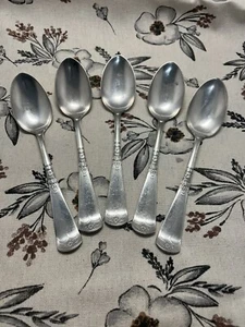 5 Vintage WM Rogers & Son AA Silverplate Spoons RARE Arizona Pattern 5-3/4 in - Picture 1 of 22