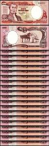 Colombia 100 Pesos Oro Janury 1990, UNC-, 20 PCS LOT, P-426e - Picture 1 of 5