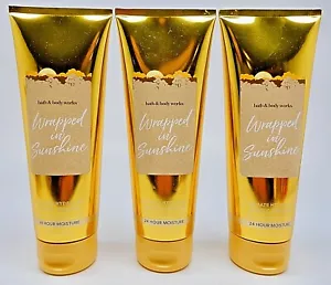 3 BATH & BODY WORKS WRAPPED IN SUNSHINE 24 HR MOISTURE BODY CREAM 8 oz NEW - Picture 1 of 12