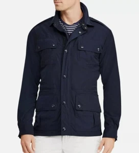 $398 Polo RALPH LAUREN Mens LARGE Aviator Paratrooper JACKET Cargo COAT NavyBlue - Picture 1 of 12