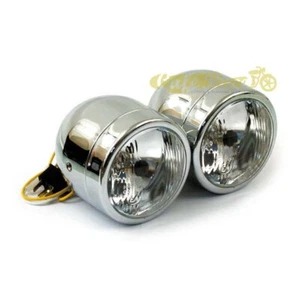 Headlight 2 Lights Approved Ø90mm for Custom Bike Naked Cafè racer - Picture 1 of 1