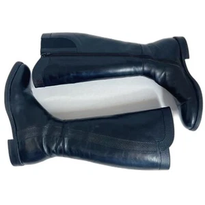 AGL Attilio Giusti Leombruni Black Leather Knee High Riding Boots Size 8.5 - Picture 1 of 10