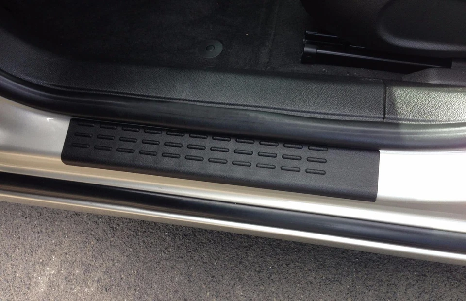 AVS 88407 30.5x4" Black Universal Trim Fit Door Sill Protector Step Pad Tape On - Image 1 of 4