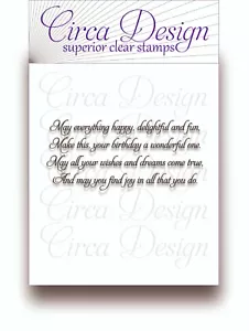 Clear Unmounted Birthday Verse Sentiment Rubber Stamp BDVS59 - Picture 1 of 2