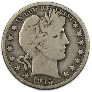1915-S San Francisco Very Good VG+ Barber Liberty Silver Half Dollar 50C #3 - Picture 1 of 2
