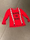 Okie Dokie Kids Red Long Sleeve Shirt Size 3T I?m With The Band