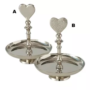 Dekoschale silber Herz silber 21cm Vorlegeschale Dekoteller Deko Schale Schüssel - Bild 1 von 6