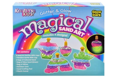 Magical Sand Glitter & Glow In the Dark Set Make Your Own Art Ornaments Kids Kit - Image 1 of 2