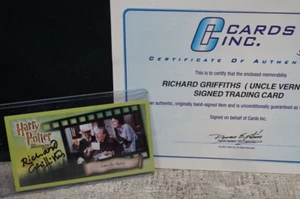 HARRY POTTER : RICHARD GRIFFITHS UNCLE VERNON Sorcerers Stone Autograph Card COA - Picture 1 of 2