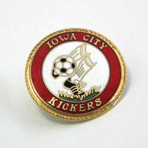 VTG Iowa City Kickers Youth Soccer League Sports Pin Pinback Gold Enamel Ball - Picture 1 of 6