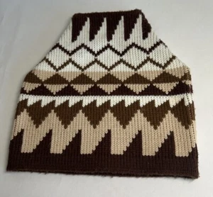 Vintage Wigwam Mills Skimütze One Size Sayelle Orlon Acryl Strick braun hellbraun weiß - Bild 1 von 8