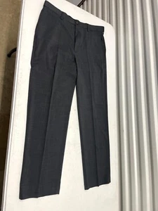Savane Dress Pants Men 36X32 Dark Gray Comfort Waist Stretch Flat Front Non Iron - Picture 1 of 9