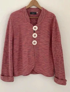 Willow Womens Sz M Button Front Sweater Jacket Pink Purple Mauve Career Casual - Picture 1 of 7