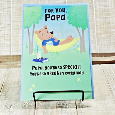 Hallmark Father's Day Greeting Card Papa Bear Hammock Green Special - Image 1 of 4