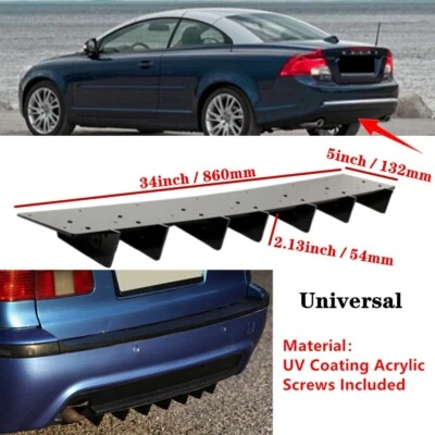 34x5" Fit For Volvo C70 11-13 Rear Bumper Diffuser Fin Splitter Universal Trim Foto 1 de 4