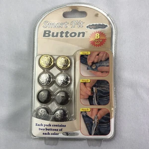 Handy Trends Smart Fit Button- Fix Popped Off Jeans Pants Shorts 8 Piece Set - Picture 1 of 11