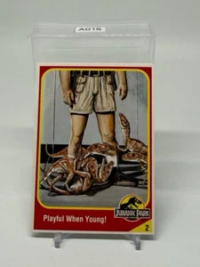 JURASSIC PARK Kenner Trading Card #2 Playful When Young - T-Rex Hatchling - Picture 1 of 2
