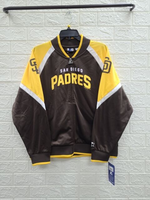 GIII/STARTER Shoe Palace Exclusive San Diego Padres Home Game Varsity Mens Jacket (Black/Yellow)