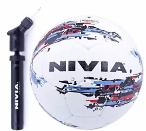 Nivia Storm Gummi Fußball, Größe 5, (weiß) - hochwertiges Gummimaterial - Bild 1 von 4