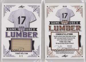 2021 Leaf Lumber Game Used Lumber Purple /9 Todd Helton #GUL-98